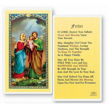 Father Prayer Laminated Catholic Prayer Holy Card with Prayer on Back, Pack of 25