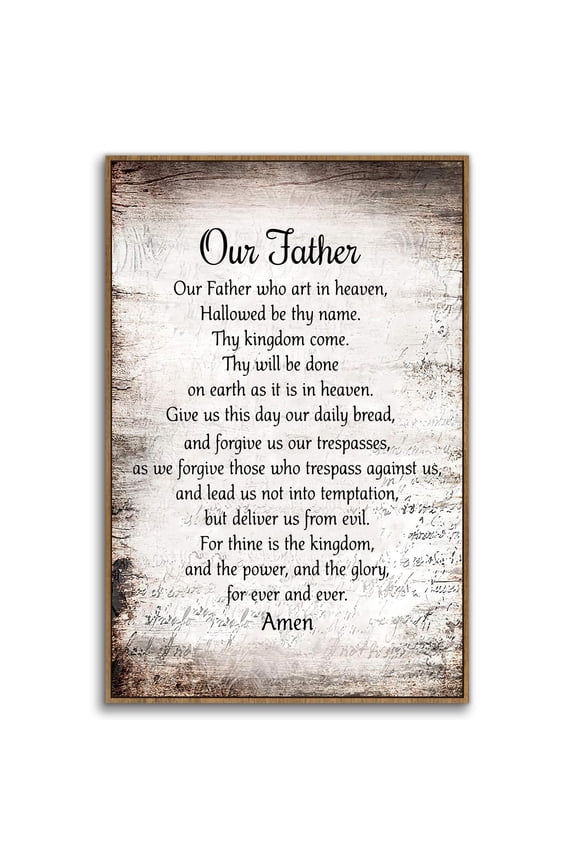 Our Father Prayer Wall Art Christian The Lords Prayer Wall Art Decor,Inspirational Quotes Bible Verse Scripture Print Canvas Painting Christian Prayer Room Church Decor