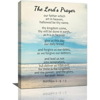 Our Father Prayer Wall Decor Christian Gifts The Lord''s Prayer Wall Art Scripture Religious Canvas Inspirational Quotes Bible Verse Print Painting Matthew 6:9-13 for Prayer Room Office 12"x16"