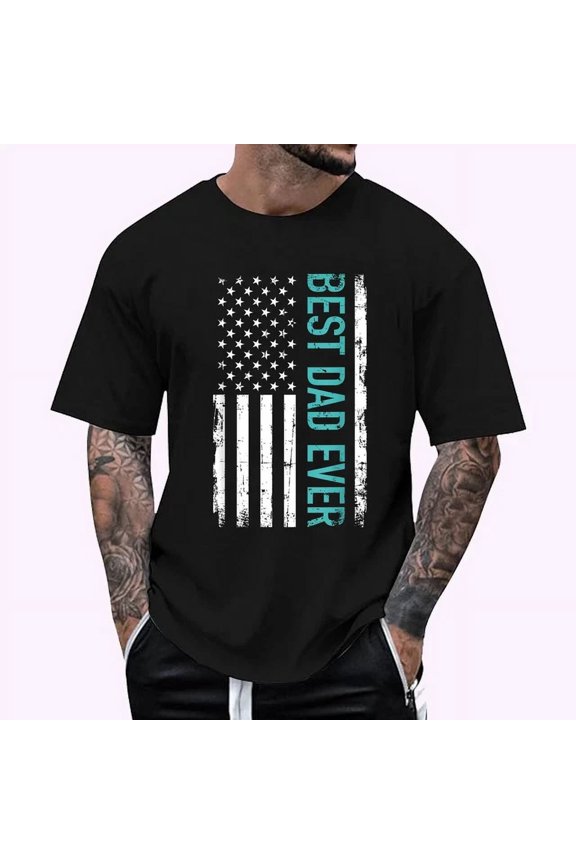 Father_S Day Best Dad Ever With Us American Flag T-Shirt Unisex S-5XL Hot Trending Shirt, Vintage Birthday Gift