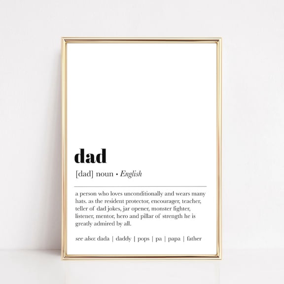 Father'S Day Gift Dad, Dad Definition Print, Gift Him, New Dad Gifts, Minimalist Office Wall Art, Print, Home Decor, Vintage Gift, Home Decor, Poster Only