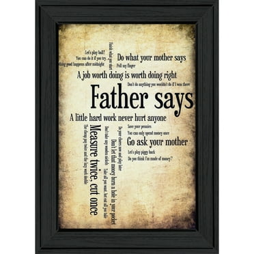 Father Says by Susan Ball Framed Print Wall Art Wood Multi-Color