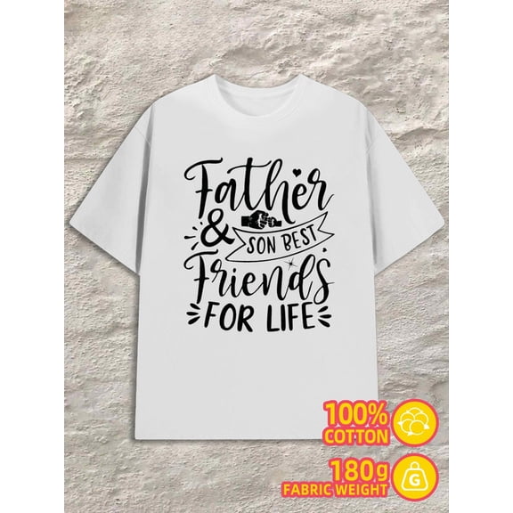 Father & Son Best Friends mens white 180G 100% Cotton Everyday and weekend wear Unique Design Unisex Shirt Graphic tshirts Trendy Unisex Shirt Graphic Tee tshirts