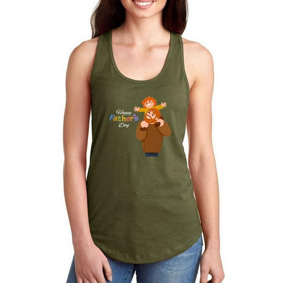 Father Son Cute Art Racerback Tank Women -Image by Shutterstock, Female XX-Large