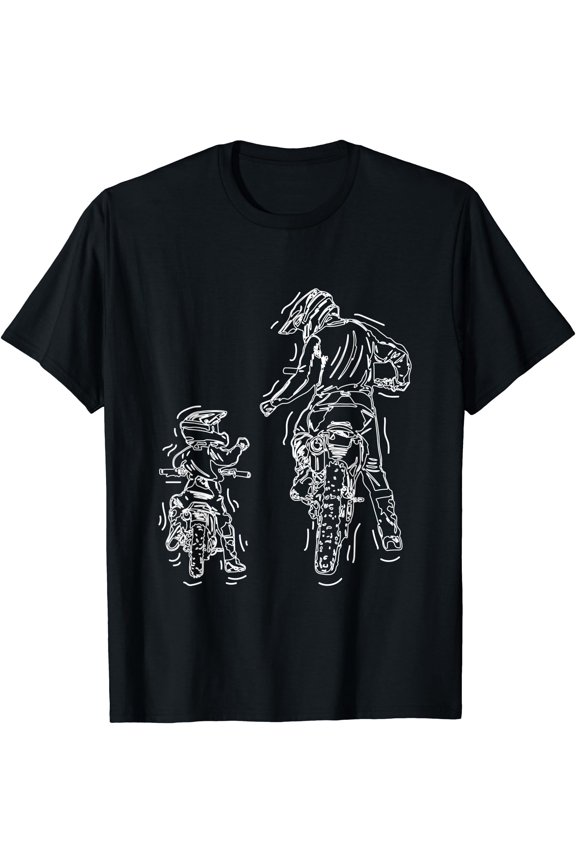 Father Son Dirt Bike Riding Mx Motocross Biker T-Shirt , Vintage T-Shirt