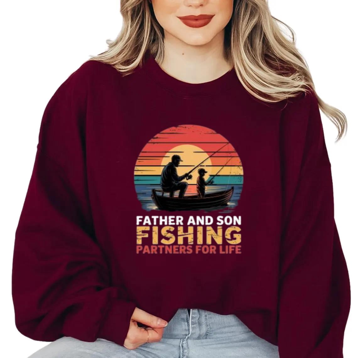 Father Son Fishing Partner Life Match Dad Day Angler Graphic Fish ...