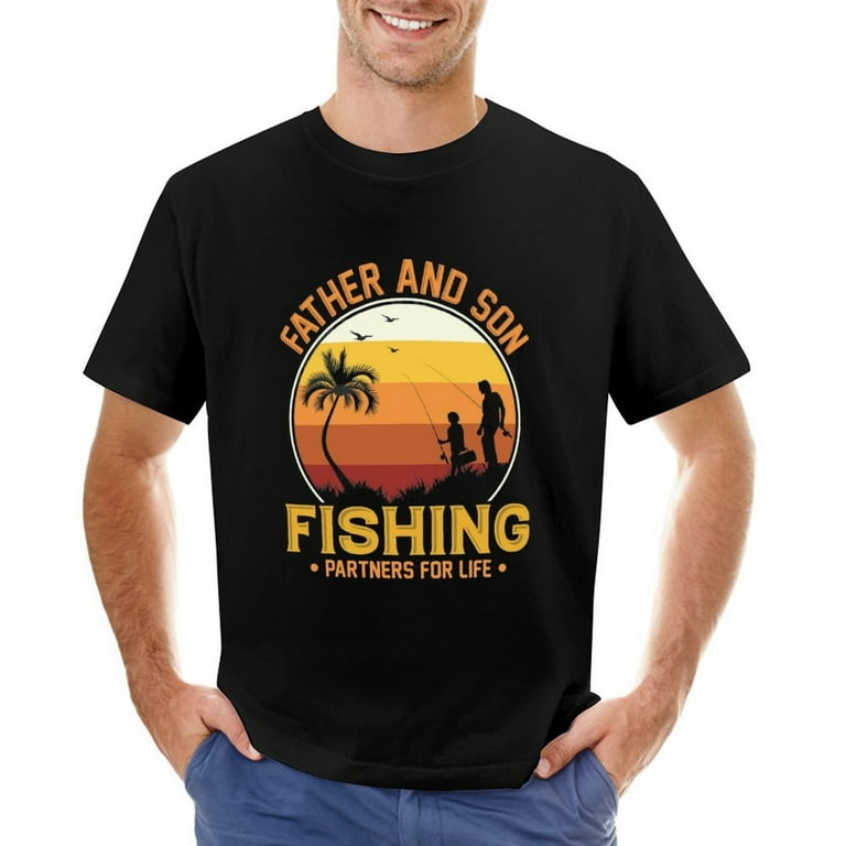 Father Son Fishing Shirt Set Matching Dad and Me Outfit Father's Day Gift