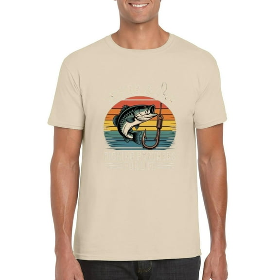 Father Son Matching Fishing Funny Bass Fish Dad Angler Family Graphic T-Shirt, for men & women, up to size 5XL