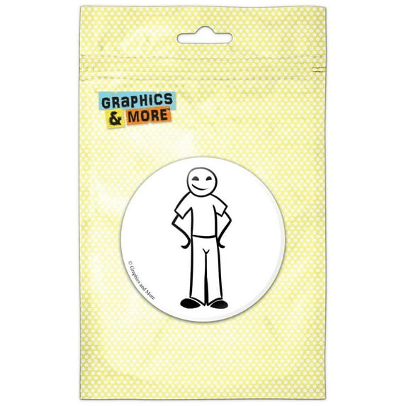 Father Stick Figure Family Dad Refrigerator Button Magnet