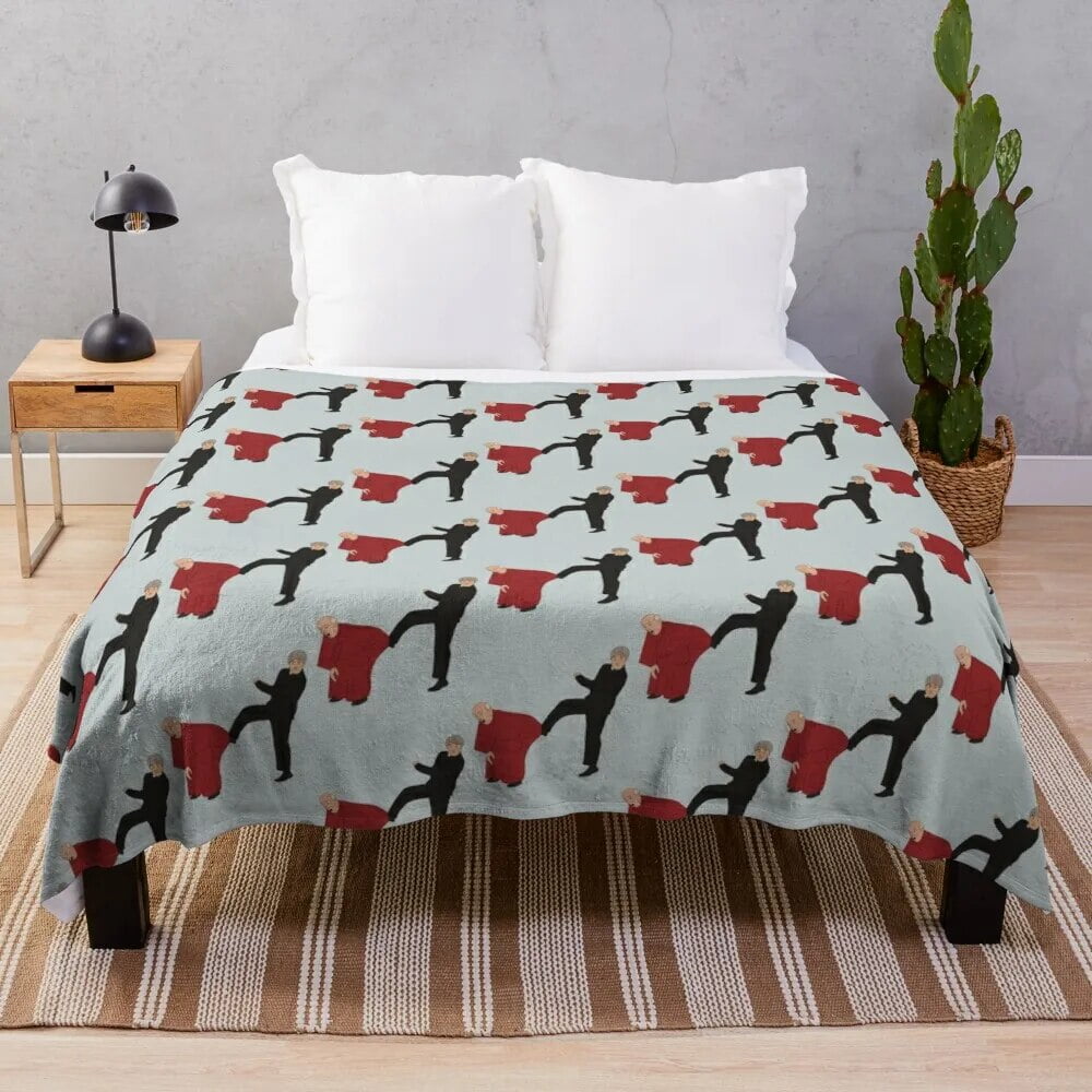 Father Ted Kicking Brennan Up The Arse Throw Blanket Flannels