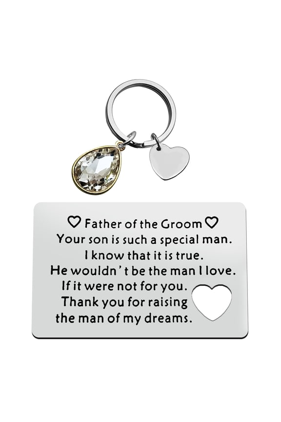 Father of The Groom Gift Engraved Wallet Card for Father in Law from Bride Thank You For Raising The Man Keychain Wedding Gift Appreciation Card for Father of The Groom Birthday Christmas Gift