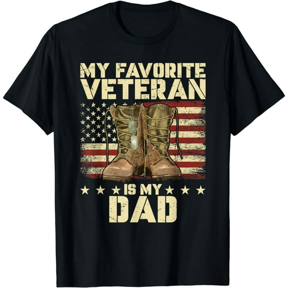 Father Veterans Day My Favorite Veteran Is My Dad for Kids T-Shirt