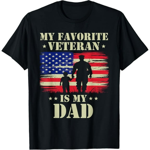 Father Veterans Day My Favorite Veteran is My Dad Proud Kids T-Shirt