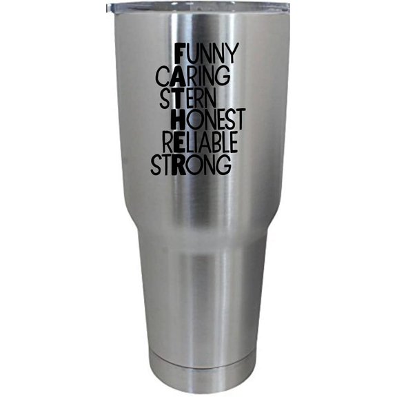 Father Word Art Father's Day Etched 30oz Stainless Steel Tumbler