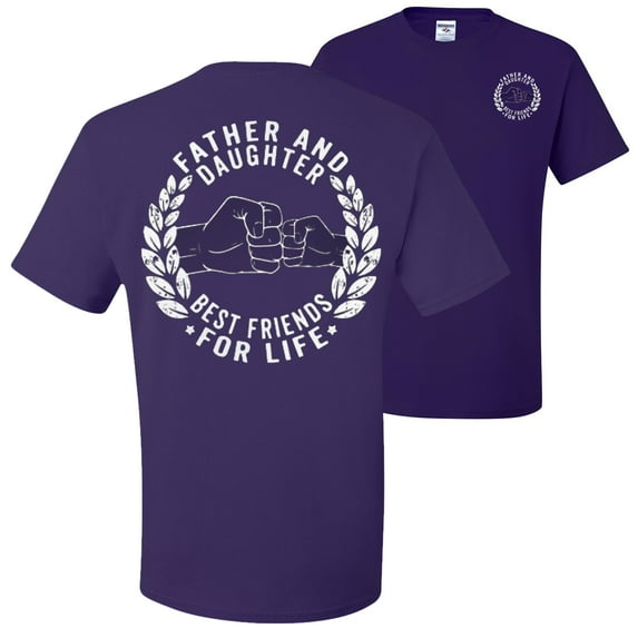 Father and Daughter Best Friends for Life FRONT AND BACK Mens T-shirts , Purple, 4XL