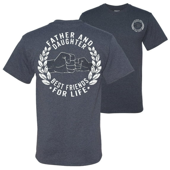 Father and Daughter Best Friends for Life FRONT AND BACK Mens T-shirts , Vintage Heather Blue, Large