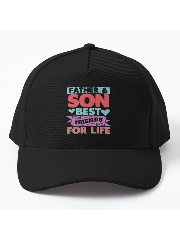 Father and Son Best Friends Baseball Cap, Family Friendship Statement Graphic Design, Classic Hat