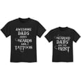 thumbnail image 1 of Father and Son Daughter Beards and Tattoos Father's Day Matching Shirts Set T-Shirt Black XXX-Large / Toddler Kids T-Shirt Black 3T, 1 of 5