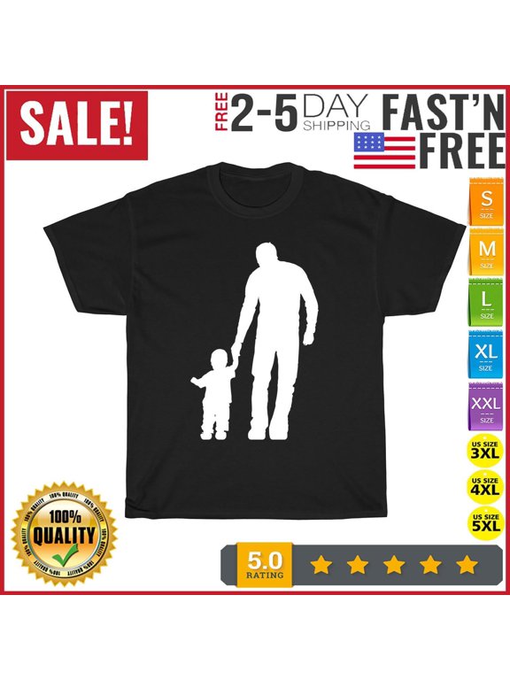 Father and Son Father's Day Dad Hand in Hand Vintage T Shirt Men Women Fashion - Funny Gift
