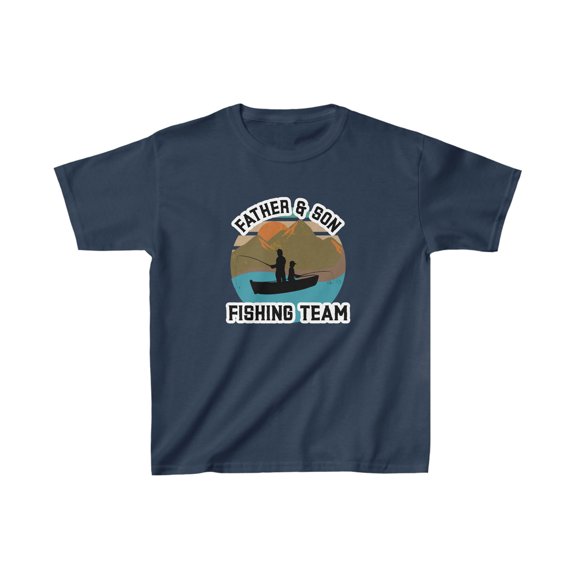 Father and Son Fishing Team" Kids T-Shirt - Father's Day Gift!