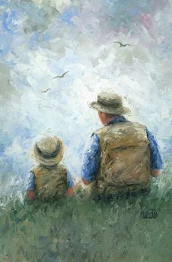 Father and Son Talk Canvas Art - Vickie Wade (24 x 36)