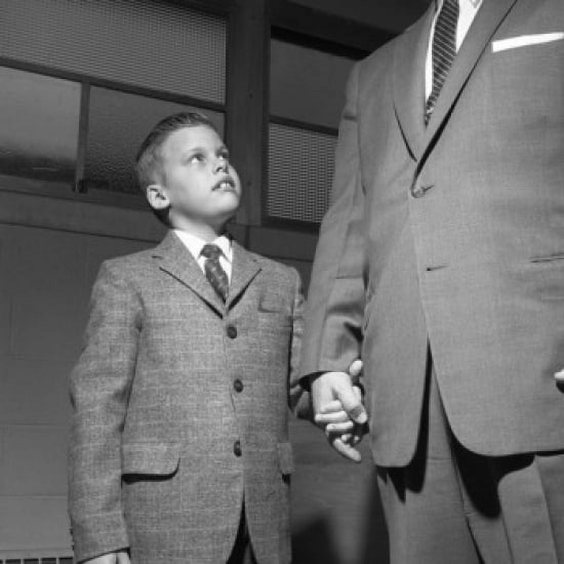 Father and son in church Canvas Art - (24 x 36)