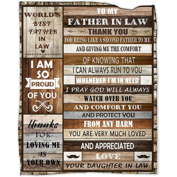 Father-in-Law Gifts from Daughter-in-Law, Father in Law Blanket 50*60in Soft Fleece Father''s Day Blankets Gift for Father-in-Law