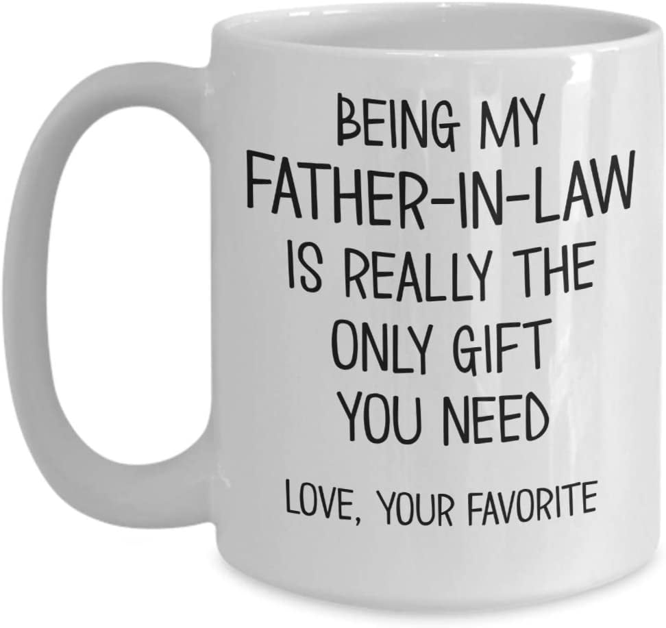 Tazza Da Caffè In Ceramica Bianca 425 Ml – Scritta 'Being My Father In Law' – Regalo Umoristico Per Compleanno O Natale - 3