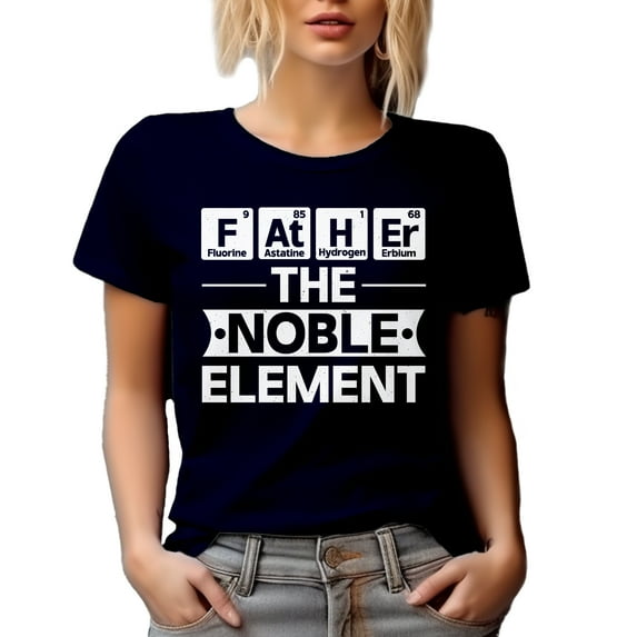 Father in Periodic Table of Elements, The Noble Element - Chemist Dad Father's Day, Navy Blue T-Shirt, 2XL