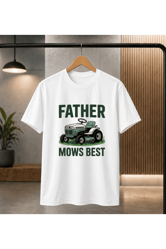 Father mows Best dad Father's Day Funny Men Mowing Lawn T-Shirt, for men & women, S-5XL