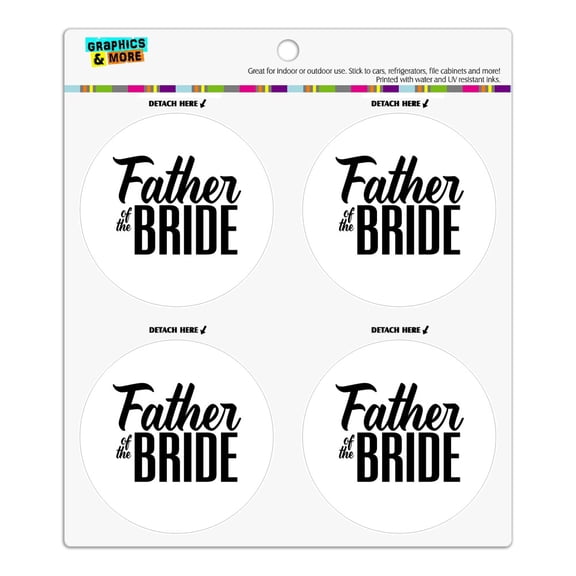 Father of the Bride Wedding Refrigerator Fridge Locker Vinyl Circle Magnet Set