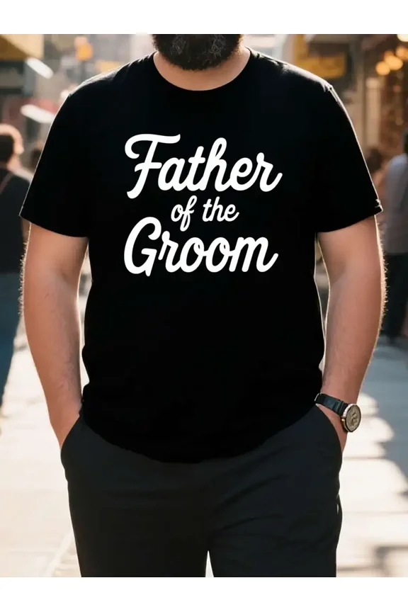 Father of the Groom Graphic Men Wedding Party Cotton T-Shirt Gift