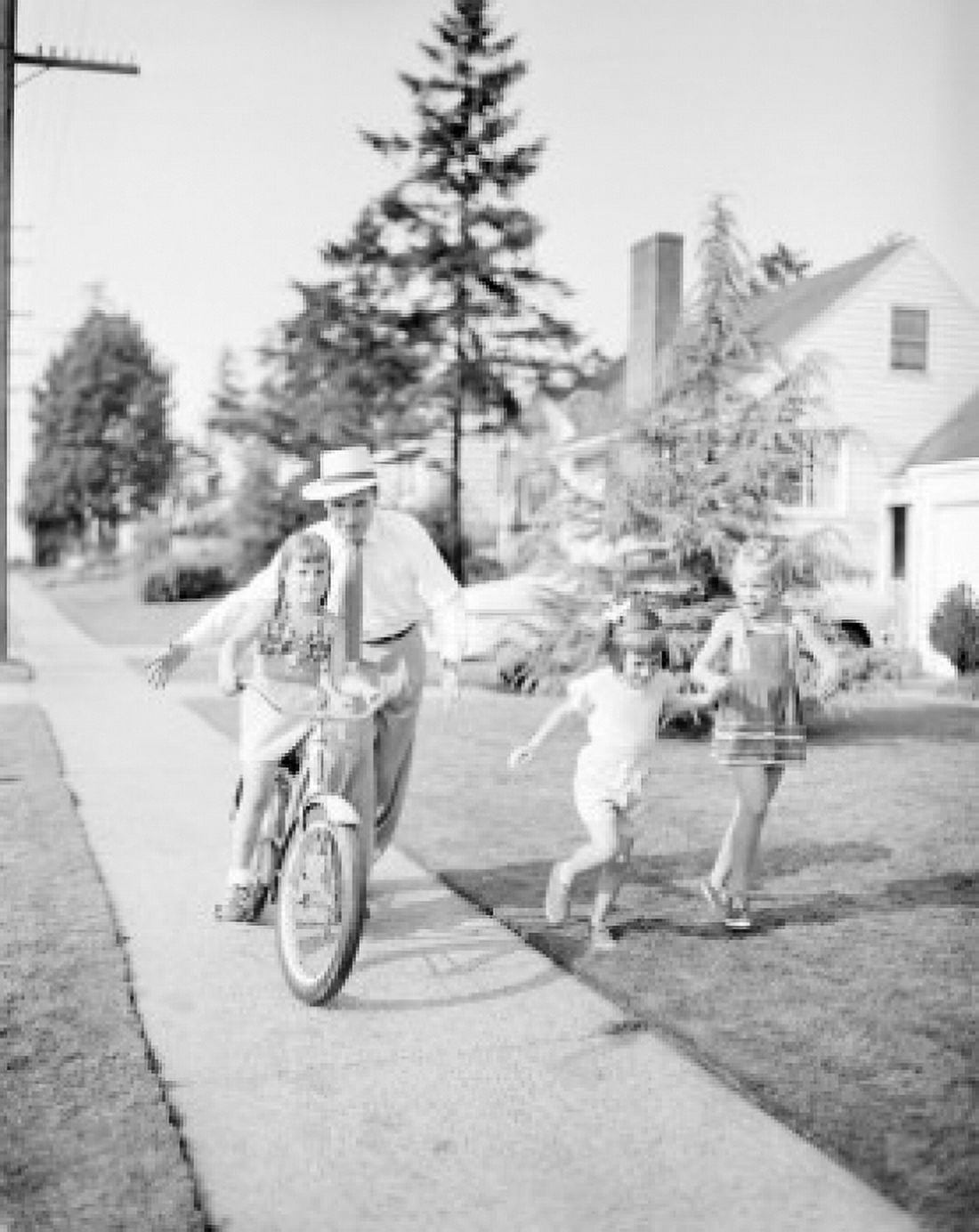 Father playing with daughters Canvas Art - (24 x 36)