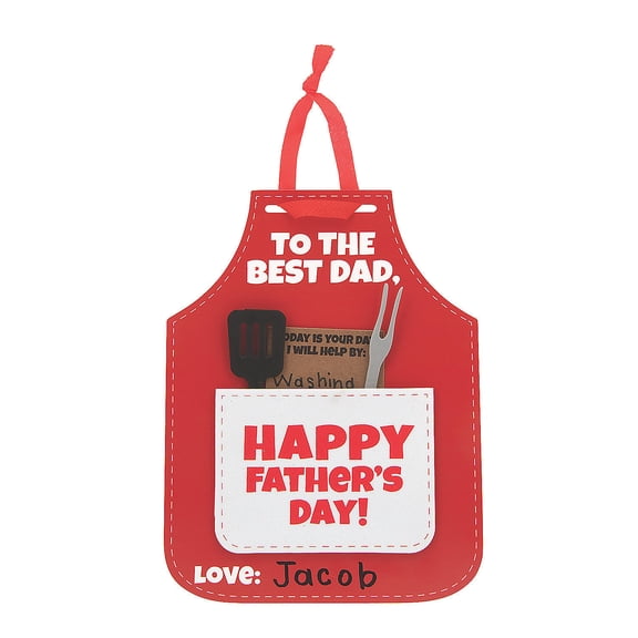 Fathers Day Apron Card Craft Kit, Makes 12, Craft Kits, Father's Day, 12 Pieces