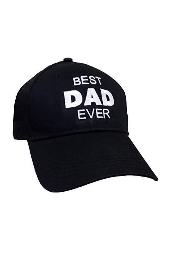 Father's Day Best Dad Ever Embroidered Otto Baseball Cap-Black