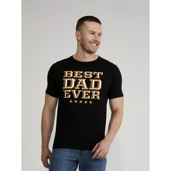 Father's Day Best Dad Ever Men's and Big Men's Graphic Tee from Way to Celebrate, Sizes S-3XL