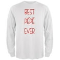 thumbnail image 1 of Father's Day Best Pepe Ever Mens Long Sleeve T Shirt White 3X-LG, 1 of 1