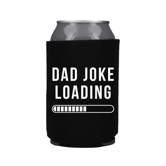 Can Cooler, Dad Joke Loading Funny Design, Father's Day Daddy's Drink Coolie Gift, Beer Hugger for Papa, Black