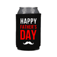thumbnail image 1 of Father's Day Can Cooler, Happy Father's Day With Mustache, Dad's Can Coolie Gift, Beer Hugger (Black), 1 of 3