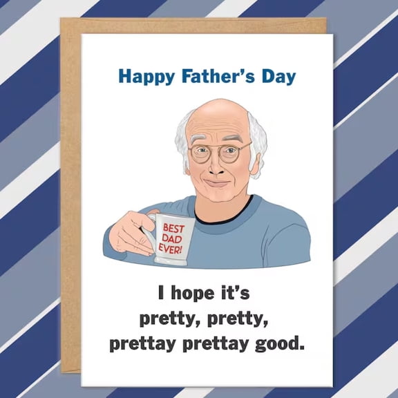 Fathers Day Card for Dad  "Best Dad Ever" Humorous Character Design  Blank Inside with Envelope  Perfect Gift for Father's Day Celebration