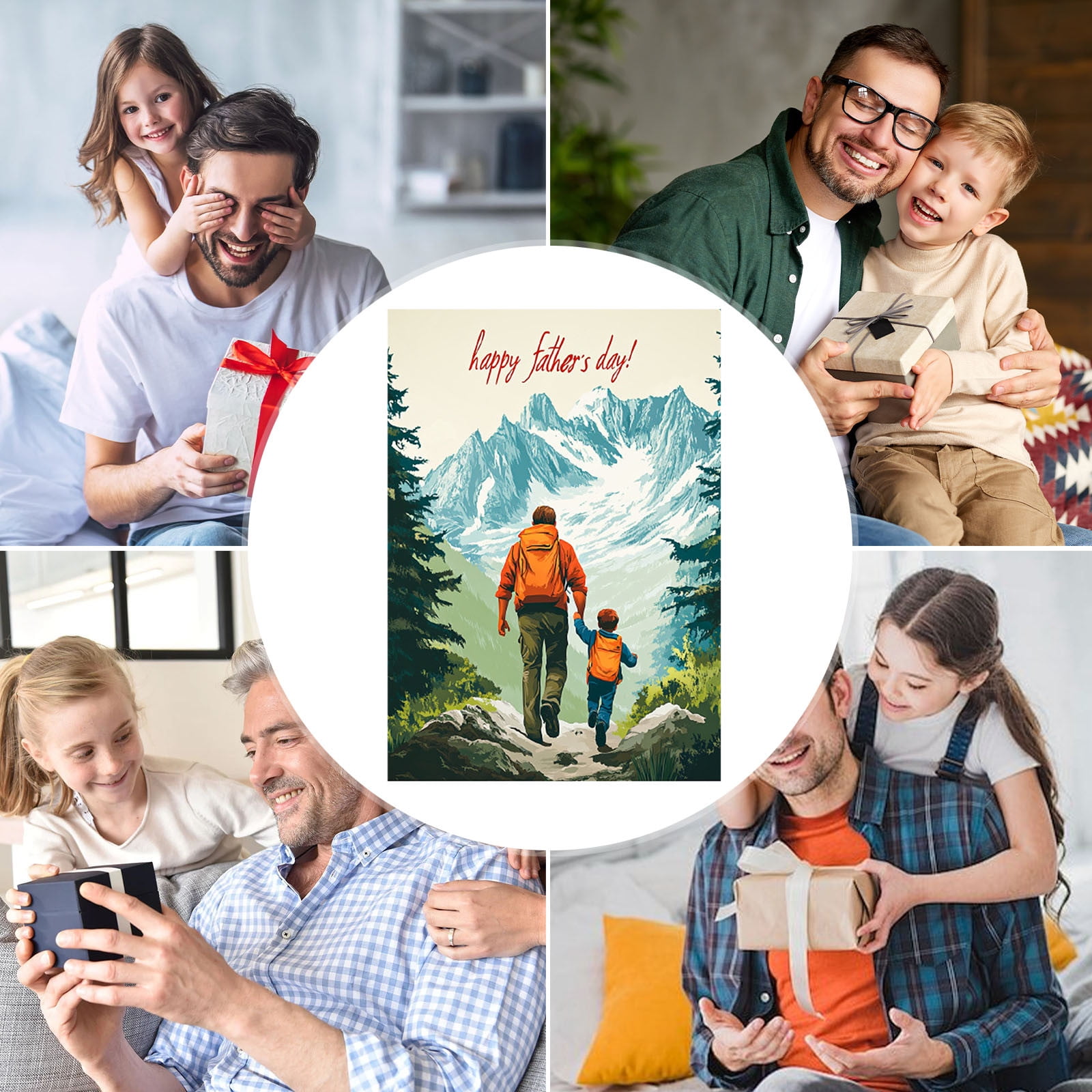 Father's Day Cards 10 Pack Handwritten Blessing Messages,Blank Inside ...