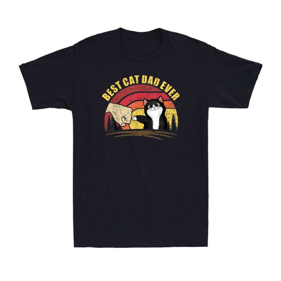 Father's Day Cat Dad Gifts 2022 Vintage Best Cat Dad Ever Vintage Sunset T-Shirt