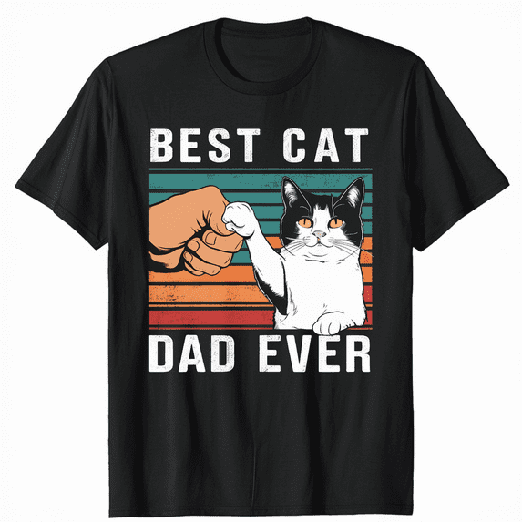 Father's Day Cat Daddy 2024, Vintage Best Cat Dad Ever T-Shirt