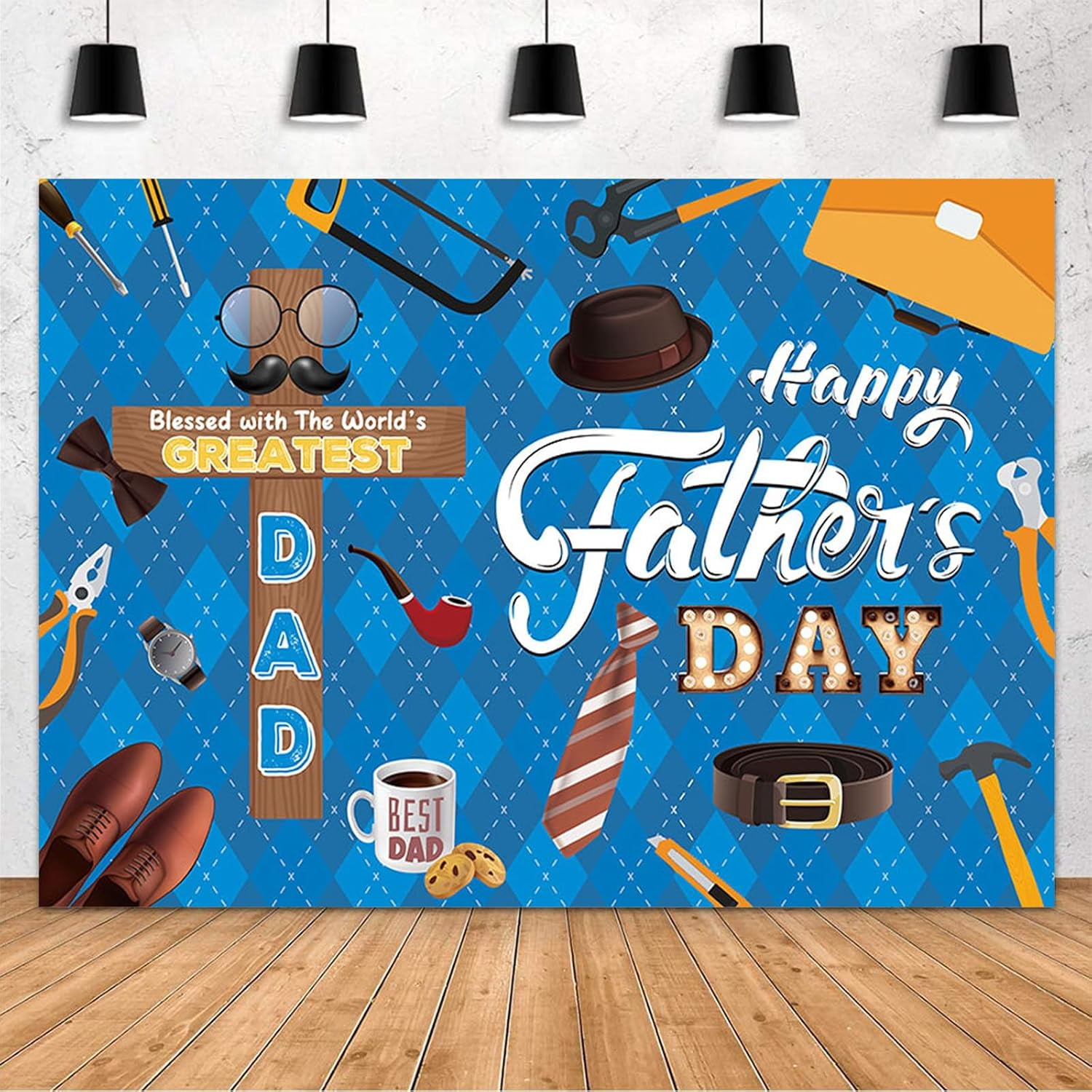 Father's Day Christian Backdrop Blessed with The World's Greatest Dad ...