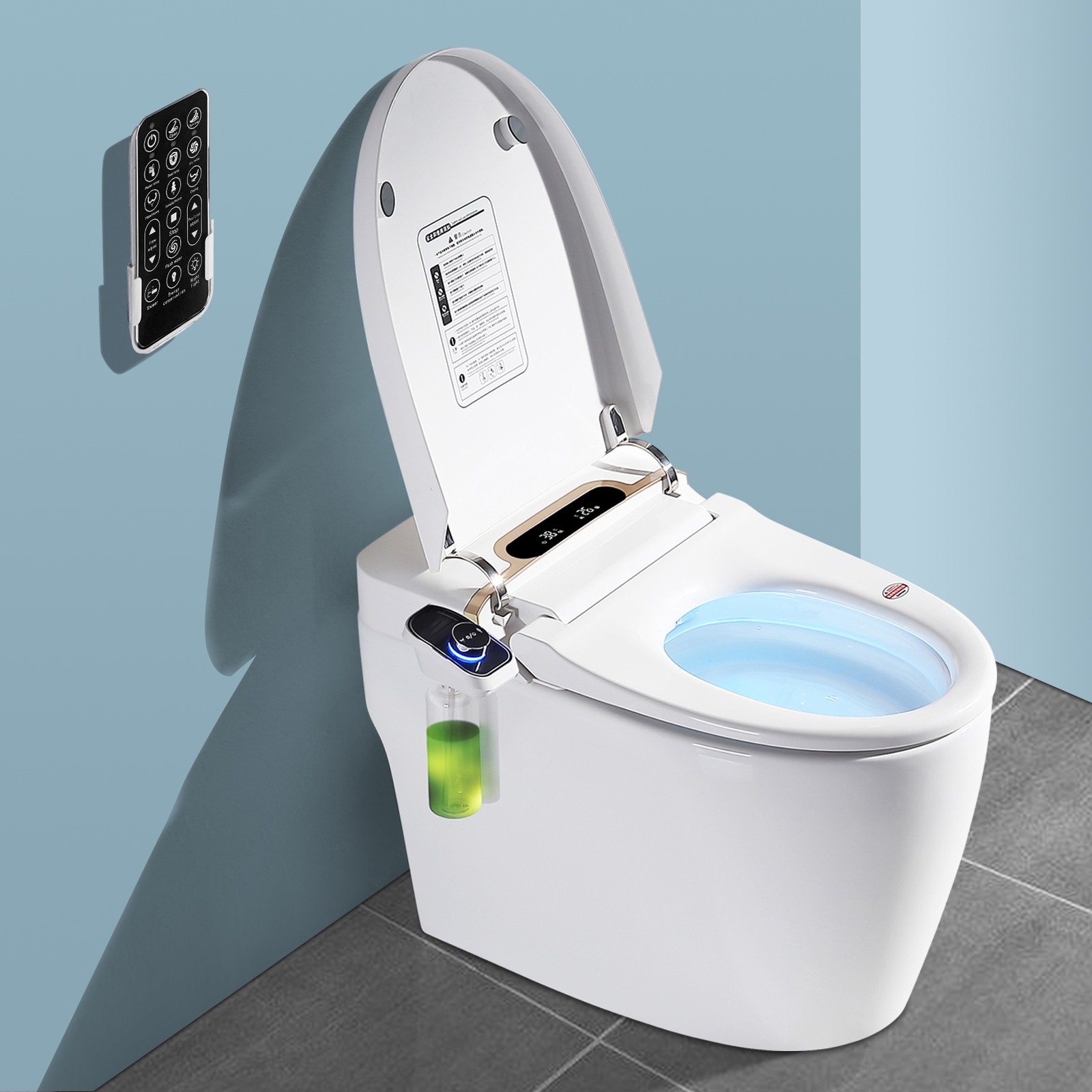 Father's Day Clearance Bidet Toilet, Elongated Toilet with Advanced Bidet Seat, Smart Toilet