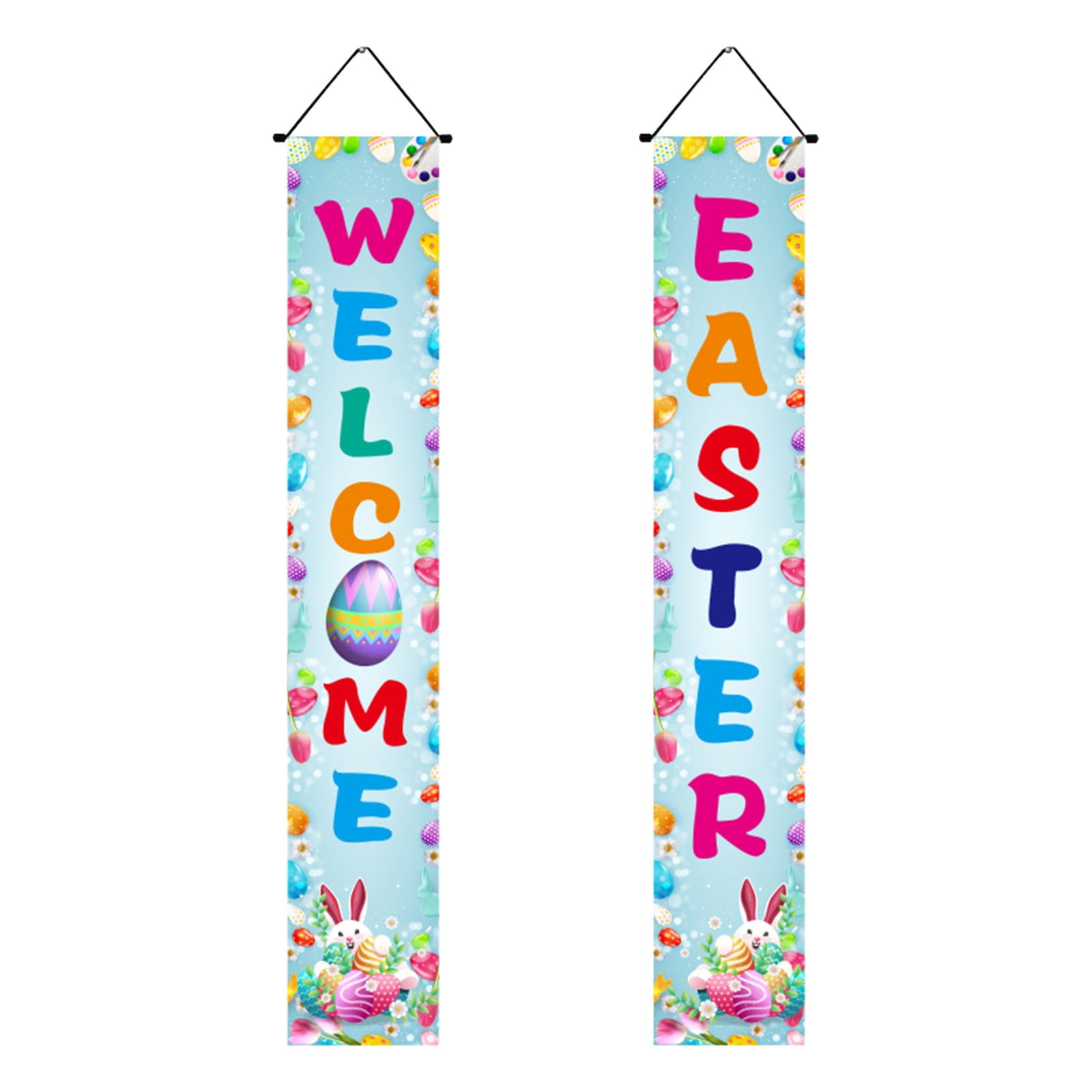 Father’s Day Clearance Happy Easter Porch Banner Bunny Egg Rabbit Party ...