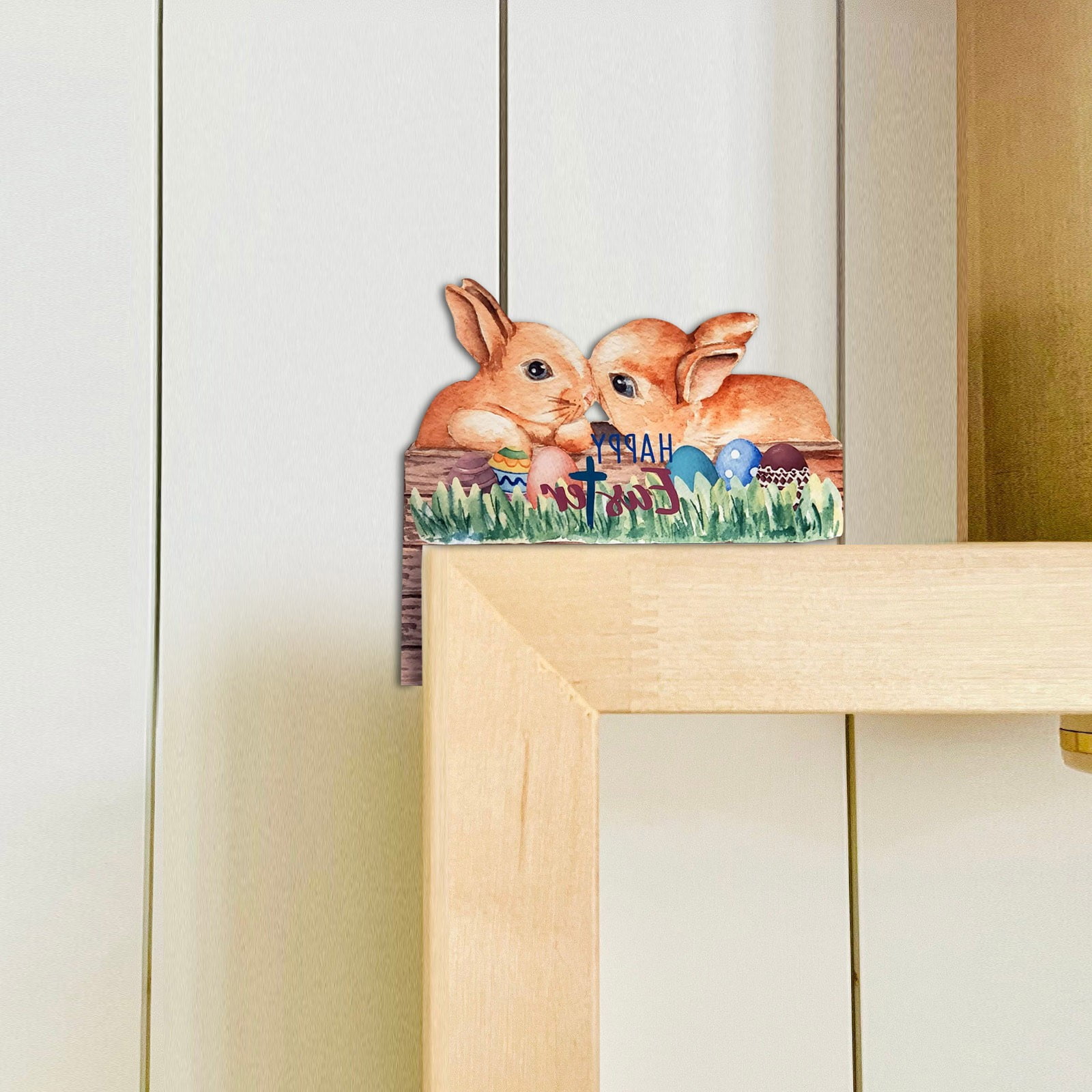 Father’s Day Clearance Happy Easter Wooden Door Corner Door Frame Decor