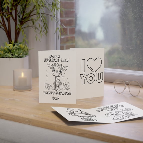 Father's Day Color In Greeting Cards (1, 10, 30, and 50pcs)