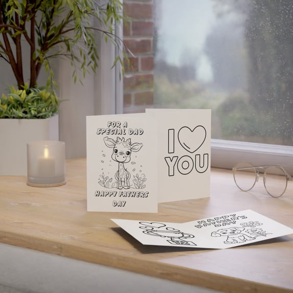 Father's Day Color In Greeting Cards (1, 10, 30, and 50pcs)