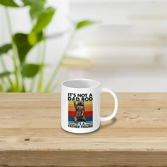 Father's Day Creative Ceramic Mug - White Double-Sided Design Coffee Cup, Dishwasher & Microwave Safe with Gift Box for Home & Office